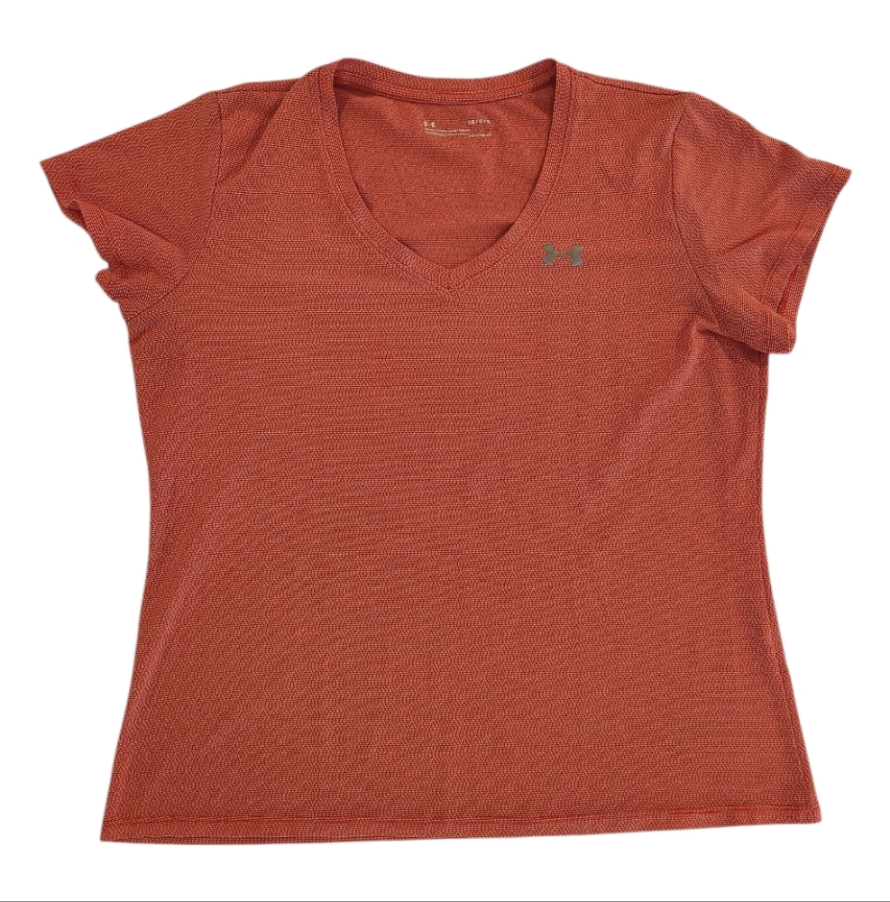 Under Armour Red-Orange V-Neck Top - Women's Size Large